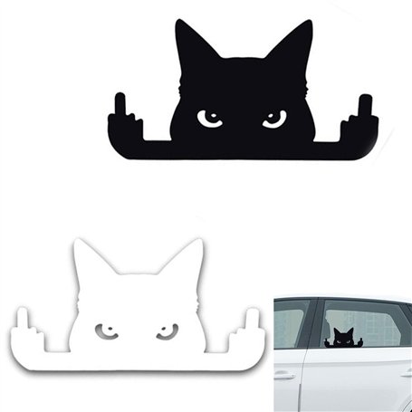 ZAHD Lot de 2 autocollants drôles pour voiture - Taille moyenne - Autocollant créatif tendance - Mème doigt d'honneur - Autocoll