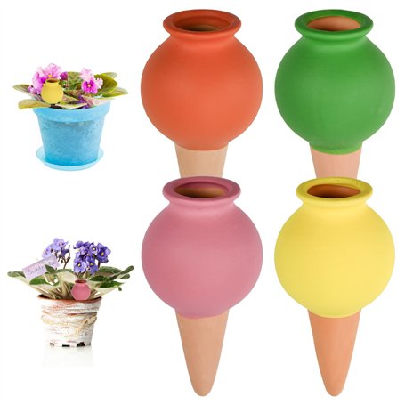 NAROSEBE 4 Pcs Arrosage Goutte à Goutte en Terre Cuite