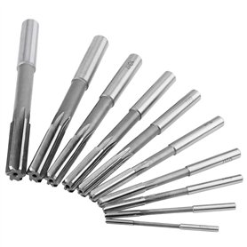 H7 Lot de 10 3/4/5/6/7/8/9/10/11/12mm HSS Alésoir de Serrage Machine en Acier de Haute Vitesse Alésoir de Tige Droite Outil de C