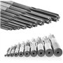 H7 Lot de 10 3/4/5/6/7/8/9/10/11/12mm HSS Alésoir de Serrage Machine en Acier de Haute Vitesse Alésoir de Tige Droite Outil de C