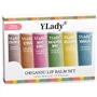 6Pack Baume a levre bio naturel Baume à Lèvres hydratant, Lot de Baumes à Lèvre stick levres nourrissant 6 parfums (cire d'abeil