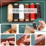 Wamkon Kit d'Outils de Couture en Cuir - Ensemble pour Sculpter, Couper, Poinçonner et Coudre - Avec Sac de Rangement Individuel