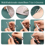 Wamkon Kit d'Outils de Couture en Cuir - Ensemble pour Sculpter, Couper, Poinçonner et Coudre - Avec Sac de Rangement Individuel