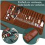 Wamkon Kit d'Outils de Couture en Cuir - Ensemble pour Sculpter, Couper, Poinçonner et Coudre - Avec Sac de Rangement Individuel