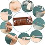 Wamkon Kit d'Outils de Couture en Cuir - Ensemble pour Sculpter, Couper, Poinçonner et Coudre - Avec Sac de Rangement Individuel