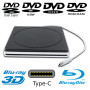 Lecteur de graveur Blu-ray externe USB-C 3.0 Superdrive CD, DVD, BD Blu-ray, pour ordinateur de bureau Apple iMac M3 M2 M1 24 27