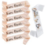 JGA - Lot de 7 écharpes décoratives pour femme - 6 écharpes Team Bride + 1 écharpe de mariée avec inscription brillante en or ro