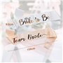 JGA - Lot de 7 écharpes décoratives pour femme - 6 écharpes Team Bride + 1 écharpe de mariée avec inscription brillante en or ro