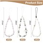 KBRPEY 3 Pièces Cordon Telephone Portable avec des Perles en Acrylique Rondes et en Forme de Nœud Bijoux de Telephone Petits Pen