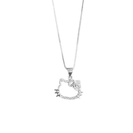 XFSRG Collier Femme Acier Inoxydable Hello Kitty Design Élégant Bijoux Mode Cadeau Parfait