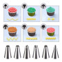 Poche à Douille, 100 Pcs Grande Poches a Douilles Jetable avec 1 Pcs Adaptation et 6 Pcs Reutilisable Professionnelle Douille Pa
