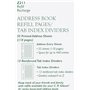 C.R. Gibson Carnet d'adresses recharge pages avec Tab index Intercalaires (Z211)
