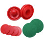 Hysagtek Lot de 4 Poussoirs de Air Hockey de 96 mm avec 8 rondelles, Rouge