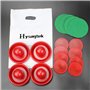 Hysagtek Lot de 4 Poussoirs de Air Hockey de 96 mm avec 8 rondelles, Rouge