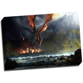 Le Seigneur des Anneaux Poster Dragon Attack Impression sur toile 61 x 40