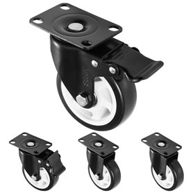 H&S Roulettes pour Meubles - 4x Roulette Charge Lourde Exterieur Max 600kg pour Meuble Placard Table Basse - Roue Chariot avec F