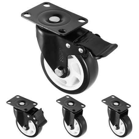 H&S Roulettes pour Meubles - 4x Roulette Charge Lourde Exterieur Max 600kg pour Meuble Placard Table Basse - Roue Chariot avec F