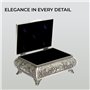 HS Boîte à Bijoux Ancienne Argent - Boite Vintage en Métal Style Floral pour Colliers & Bagues - Coffret de Rangement a Bijoux D