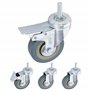 H&S Roulettes pour Meubles - 4x Roulette Charge Lourde Exterieur Max 200kg Meuble Placard Table - Roue Chariot avec Frein Pivota