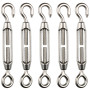 H&S Ridoir Robuste pour Câble & Fil - 5pcs - Tendeur en Acier Inoxydable M4 & Lot de Tendeurs à Oeil en Inox pour Cable