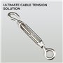 H&S Ridoir Robuste pour Câble & Fil - 5pcs - Tendeur en Acier Inoxydable M4 & Lot de Tendeurs à Oeil en Inox pour Cable