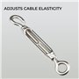H&S Ridoir Robuste pour Câble & Fil - 5pcs - Tendeur en Acier Inoxydable M4 & Lot de Tendeurs à Oeil en Inox pour Cable