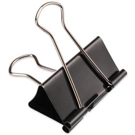 H&S Pince Papier Clip Bulldog Robuste - 10pcs - Grandes Pinces de Bureau Noires à Double Clip pour Documents - Pinces Clips Méta