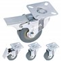 H&S Roulettes pour Meubles - 4x Roulette Charge Lourde Exterieur Max 200kg pour Meuble Placard Table Basse - Roue Chariot avec F