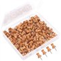 H&S Punaise pour Tableau d'Affichage - 100 pcs - Lot de Punaises en Bois pour Tableaux Liège - Epingles Murales Écologiques pour