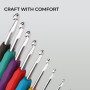 H&S Set Crochet Tricot - 9pcs - Kit Crochets en avec Poignée Douce en Caoutchouc - 12 Marquages de Points de Verrouillage - Aigu