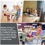 WIYETY Rehausseur de siège pour enfant - Pour table à manger - Amovible - En cuir synthétique - Avec boucle de sécurité - Pour t