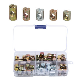 MENGON 50pcs Écrou Cylindrique M6 11/14/13/15/20mm Assemblage Meuble Écrous à Barillet à Fente pour Boulon Allen Ecrou Baril Aci