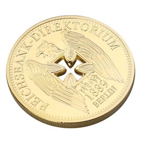 Amosfun Pièces commémoratives de banque impériale allemande plaquées or - Croix d'Allemagne - Aigle - Pièces de collection
