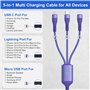 100W Câble Chargeur USB C Multi, 3M Cable USB A + C vers Lighning/ Type C/ Micro USB, USB C avec Données pour iPhone 15 14 13 12