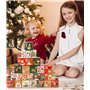 LEAZZLE 24 Pièces Kit de Calendrier de l'avent a Remplir, 24 Boîtes Pochettes Cadeaux de Noel pour Calendrier de l'avent Reutili