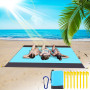 Toaren 210 x 200 cm Tapis de Plage Anti Sable Natte de Plage Tapis de Plage étanche avec 8 Piquets