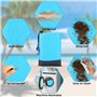 Toaren 210 x 200 cm Tapis de Plage Anti Sable Natte de Plage Tapis de Plage étanche avec 8 Piquets, Large Imperméable Compact Co