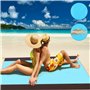 Toaren 210 x 200 cm Tapis de Plage Anti Sable Natte de Plage Tapis de Plage étanche avec 8 Piquets, Large Imperméable Compact Co