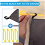 Toaren 210 x 200 cm Tapis de Plage Anti Sable Natte de Plage Tapis de Plage étanche avec 8 Piquets, Large Imperméable Compact Co