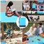 Toaren 210 x 200 cm Tapis de Plage Anti Sable Natte de Plage Tapis de Plage étanche avec 8 Piquets, Large Imperméable Compact Co