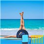 Toaren 210 x 200 cm Tapis de Plage Anti Sable Natte de Plage Tapis de Plage étanche avec 8 Piquets, Large Imperméable Compact Co