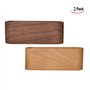Xrten Lot de 2 Porte Carte de Visite Bureau Bois, Noyer Professionnelle de Visite Organisateur de Carte pour Bureau Countertop