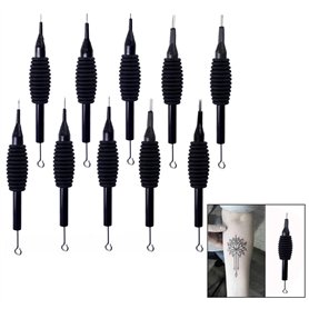 Xrten 10 Pcs/Set Aiguilles de Tatouage avec Tube Manchon Poignee