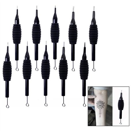 Xrten 10 Pcs/Set Aiguilles de Tatouage avec Tube Manchon Poignee