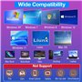 Lecteur CD DVD externe, USB 3.0 et Type-C Portable CD/DVD RW Graveur avec fente SD/TF et 4 ports USB, lecteur de disque optique 