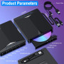 Lecteur CD DVD externe, USB 3.0 et Type-C Portable CD/DVD RW Graveur avec fente SD/TF et 4 ports USB, lecteur de disque optique 