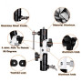 FOTGA 3 Patins à glace en U pour parasol Swivel Light Stand 2 adaptateur Bracket