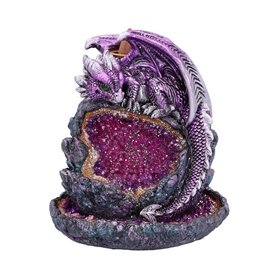 Nemesis Now Crystalline Protector Brûleur d'encens à refoulement Motif géode Dragon Violet 14