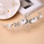 IYOU Princesse Blanche Fleur Couvre-Chef Robe De Cheveux De Perle Cristal De Mariée Accessoires De Cheveux De Mariage Pour Les F