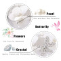 IYOU Princesse Blanche Fleur Couvre-Chef Robe De Cheveux De Perle Cristal De Mariée Accessoires De Cheveux De Mariage Pour Les F